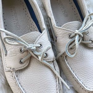White Leather Sperry Top-sider size 7